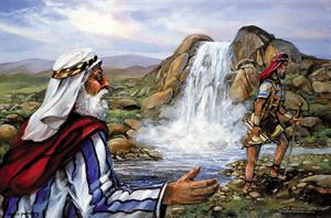 Moses strikes rock