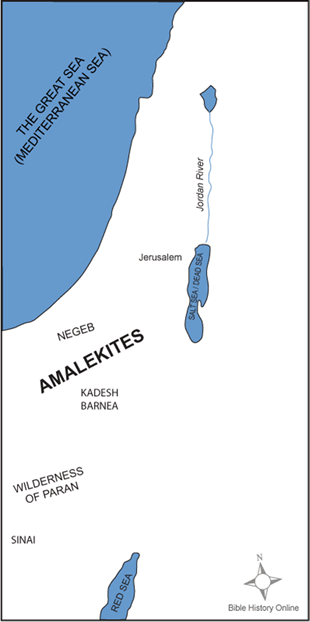 map of Israel and the Amalekites
