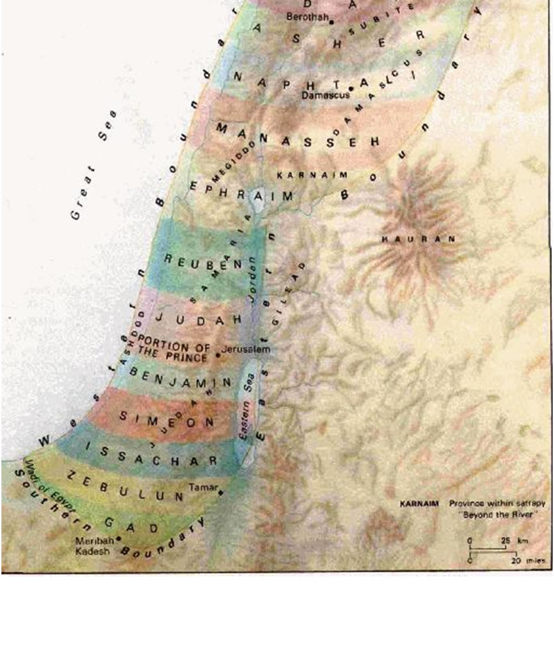 map of Israel's boundaries in the Millennium