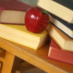 apple with books