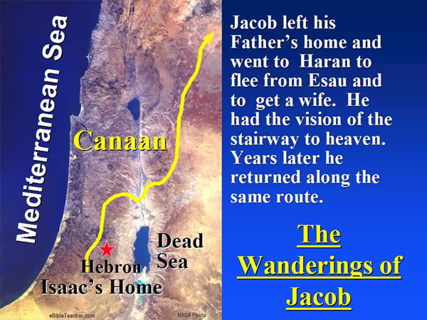 map of Jacob's wanderings
